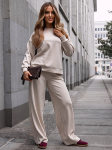 Survêtement zippé deux pièces femme beurre beige Bolf 821111