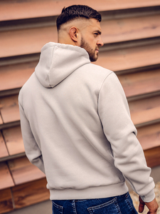 Sweat-shirt gris kangourou à capuche pour homme Bolf B1004