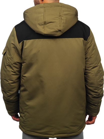 Homme Blouson d'hiver à capuche Khaki Bolf 22M322