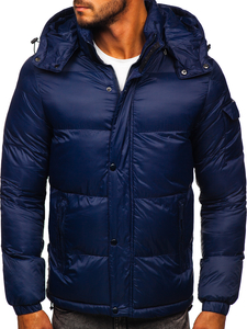 Blouson d'hiver matelassé pour homme bleu foncé Bolf 1161   