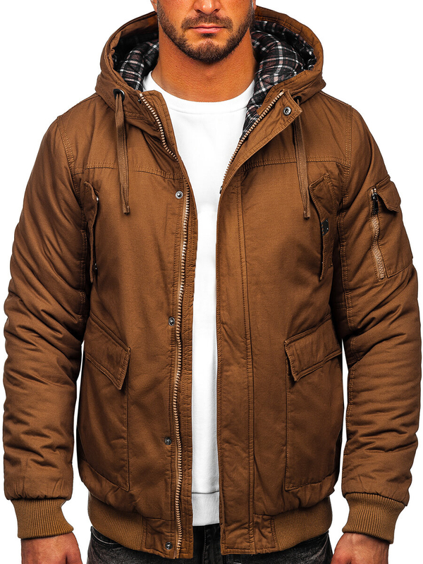 Blouson d'hiver épais en coton pour homme camel Bolf 1890