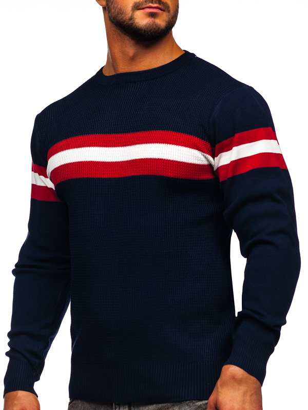 Pull pour homme bleu foncé Bolf H2113