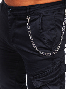 Homme Pantalon jogger cargo Noir Bolf SK850