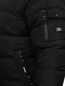 Blouson d'hiver matelassé réversible pour homme noir-rouge Bolf 7410