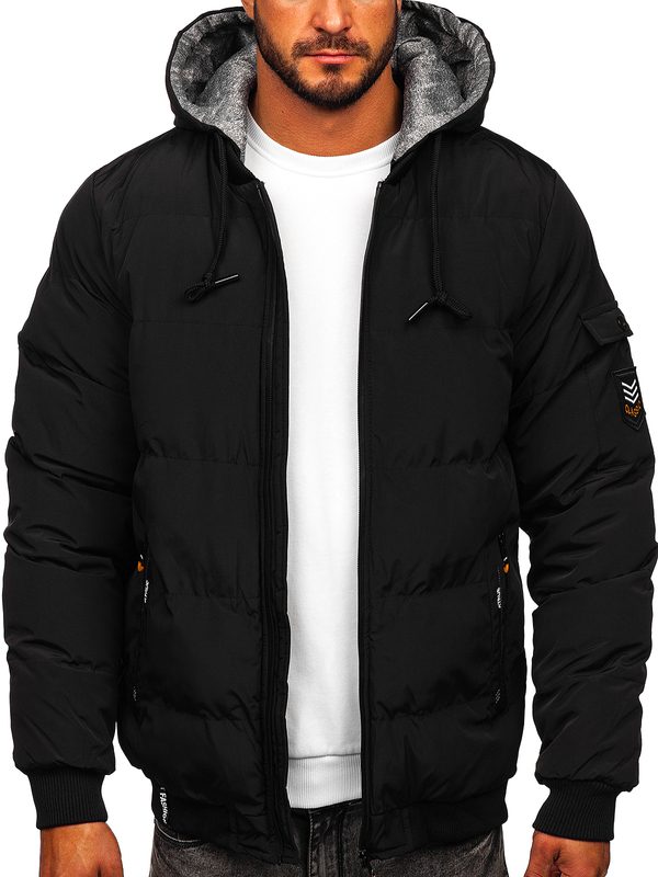 Blouson d'hiver matelassé pour homme noir Bolf 7408