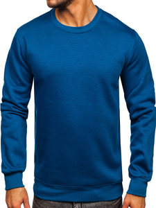 Sweat-shirt sans capuche pour homme indigo Bolf 2001