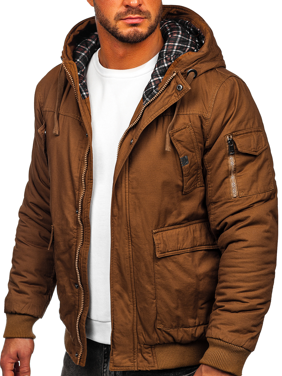 Blouson d'hiver épais en coton pour homme camel Bolf 1890