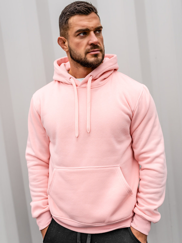 Sweat-shirt kangourou à capuche pour homme rose clair Bolf 2009-38A