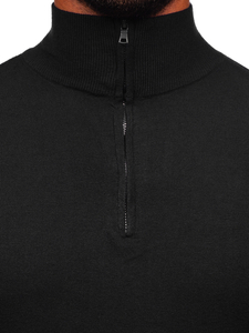 Le pull à col montant pour homme noir Bolf MM6007