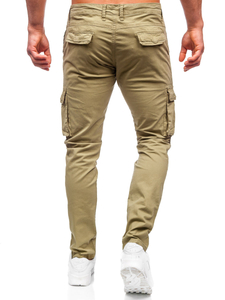 Pantalon cargo en matériel pour homme vert Bolf J682