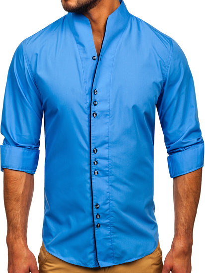 Chemise à manche longue pour homme bleue Bolf 5720