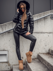 Femme Blouson de transition matelassé à capuche Noir Bolf 5M3138