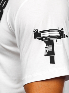 Tee-shirt imprimé pour homme blanc Bolf 2291