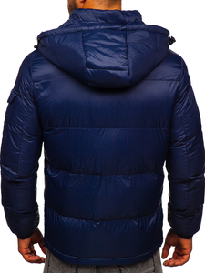 Blouson d'hiver matelassé pour homme bleu foncé Bolf 1161   