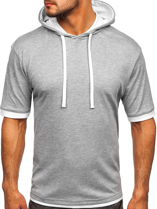 Tee-shirt sans imprimé gris pour homme Bolf 08