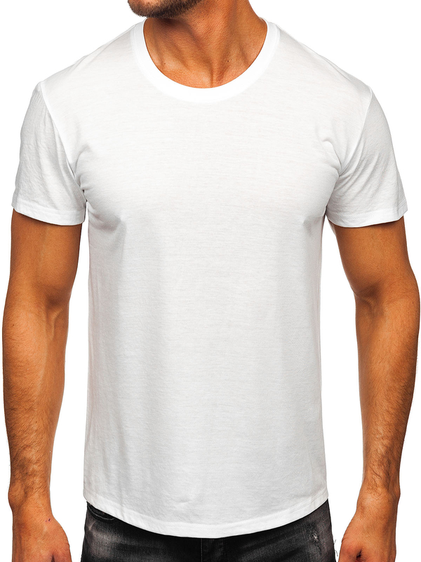 Homme T-shirt basic en coton Blanc Bolf 67T1299