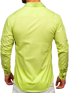 Homme Chemise élégante à manche longue Vert Bolf 6944
