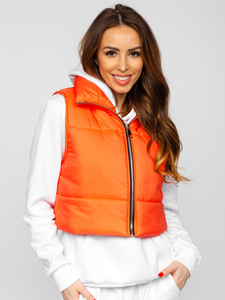 Gilet court matelassé pour femme orange Bolf 82330