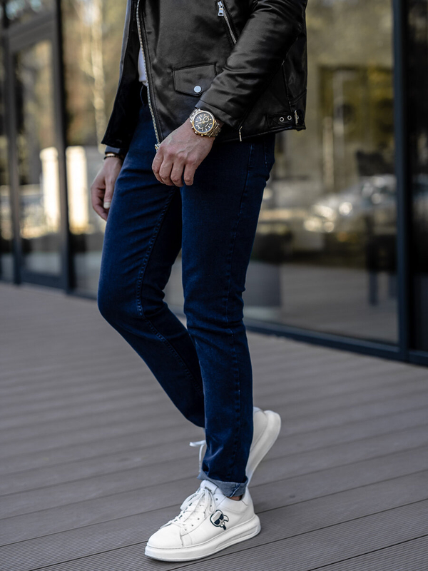 Pantalon en jean slim fit pour homme bleu foncé Bolf 5066