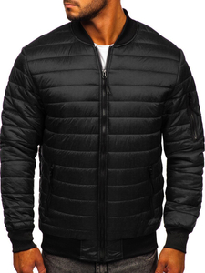 Blouson bomber de transition matelassé pour homme noir Bolf MY-02A