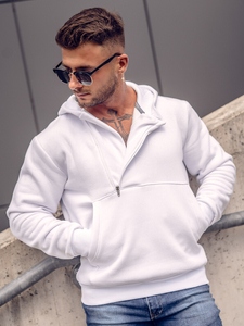 Sweat-shirt à capuche pour homme blanc Bolf 02A