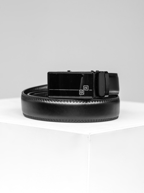Homme Ceinture en cuir Noir Bolf 019