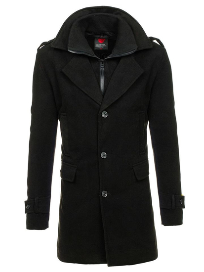 Manteau d'hiver pour homme noir Bolf 1808