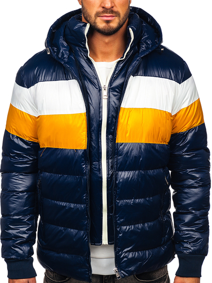 Blouson d'hiver matelassé pour homme bleu foncé Bolf 6592