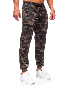 Pantalon de jogging sportif camo pour homme kaki Bolf JX6185