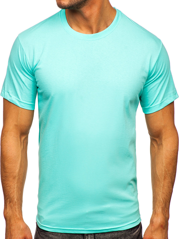 T-shirt uni en coton menthe pour homme Bolf 192397