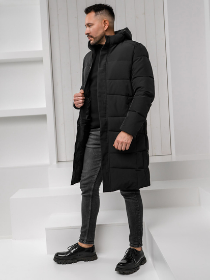 Homme Blouson d'hiver longue matelassée Noir Bolf 31M5009A1