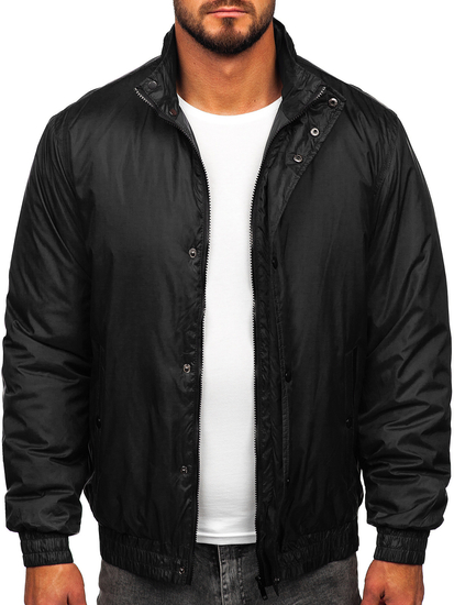 Blouson de transition avec capuche dissimulée pour homme noir Bolf 5M3102