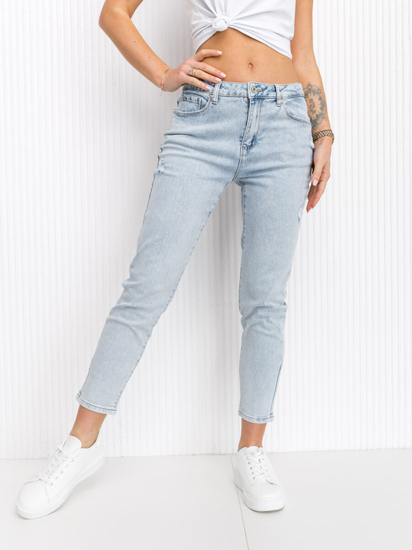 Pantalon jean mom fit pour femme bleu clair Bolf FL2192