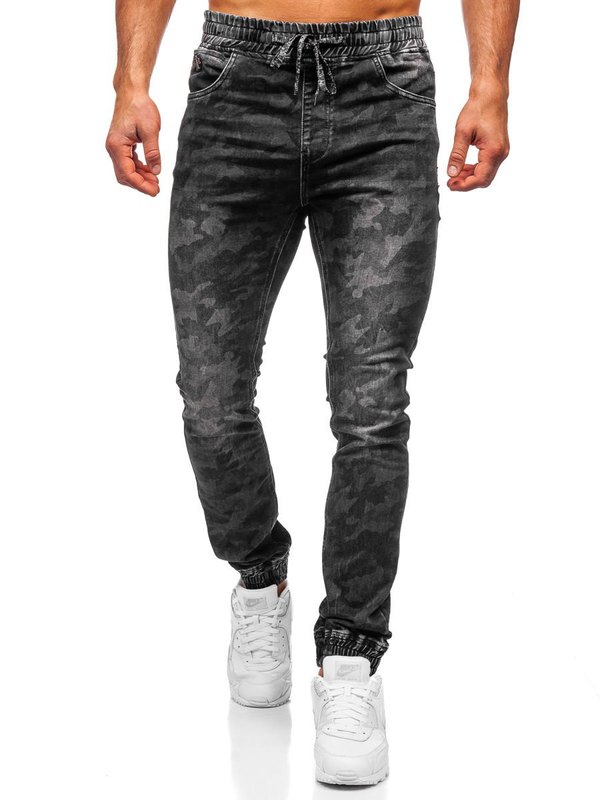 Pantalon jogger camo pour homme noir Bolf RB9489DT