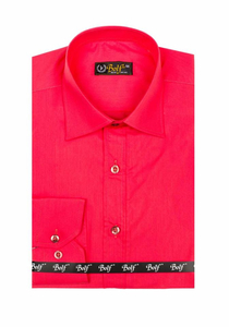 Chemise élégante corail à manches longues pour homme Bolf 1703
