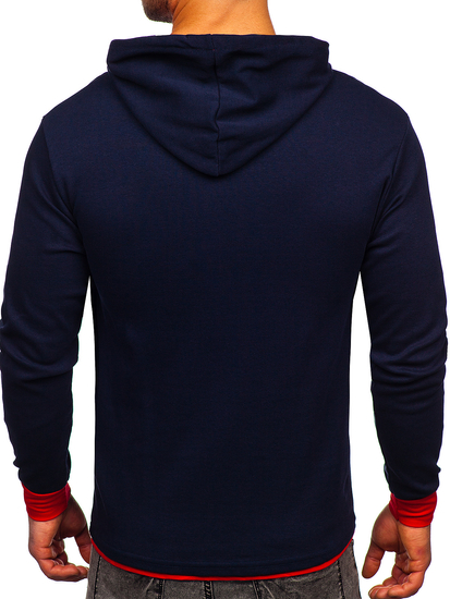 Sweat-shirt bleu foncé à capuche pour homme Bolf 145380-1