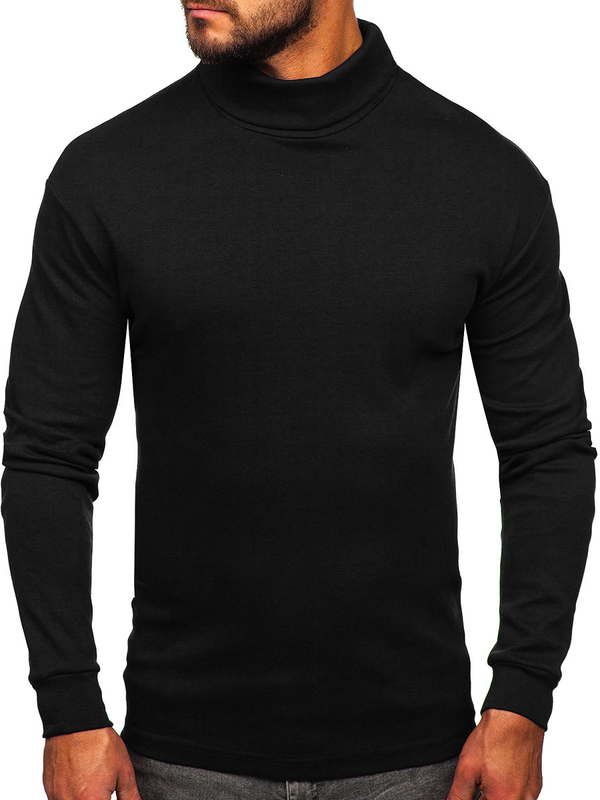Homme Pull à col roulé basic Noir Bolf 145347-1