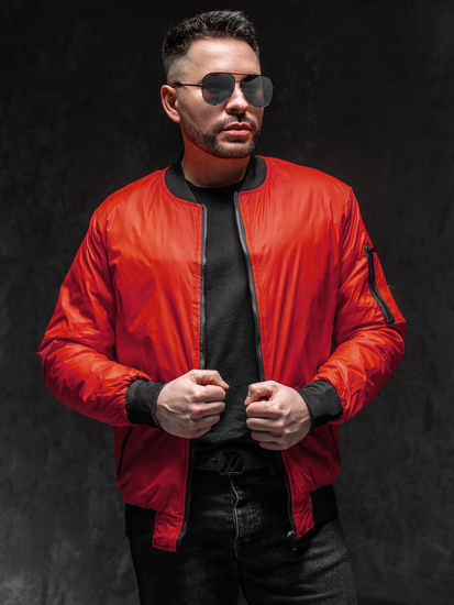 Homme Blouson bomber de transition Rouge Bolf AK95A1