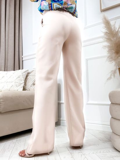 Pantalon évasé en tissu pour femme écru Bolf 8158