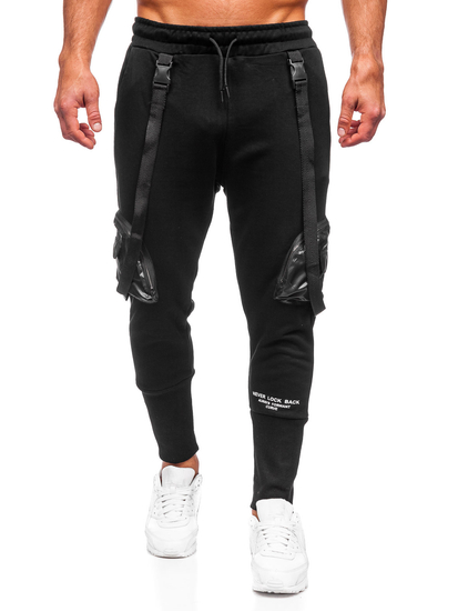 Pantalon jogger cargo pour homme noir Bolf 6583