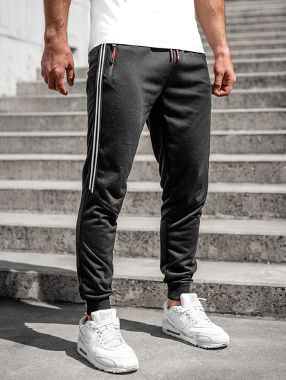 Homme Pantalon de jogging cargo Noir Bolf K10338A