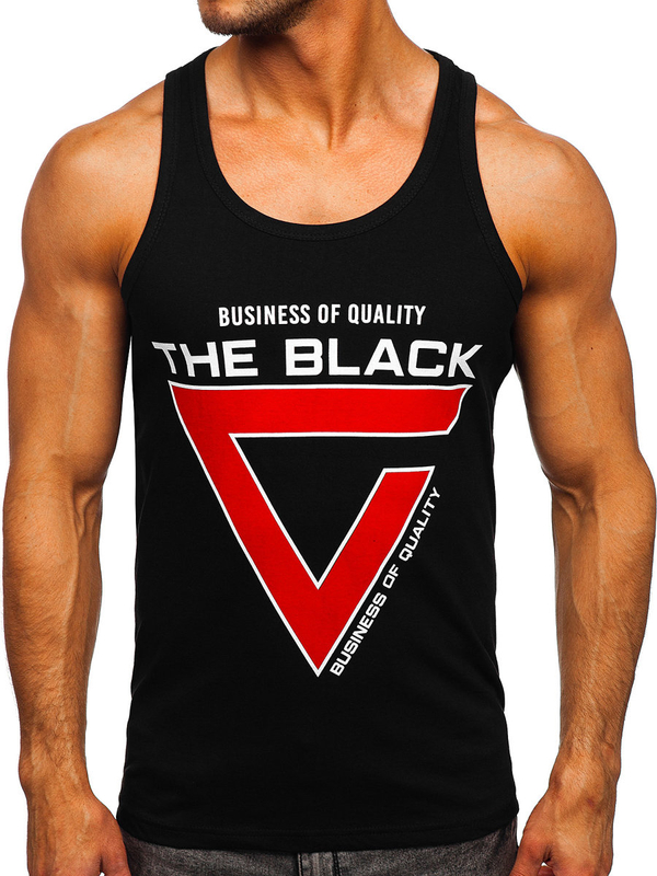 Débardeur boxer imprimé pour homme noir Bolf 14833