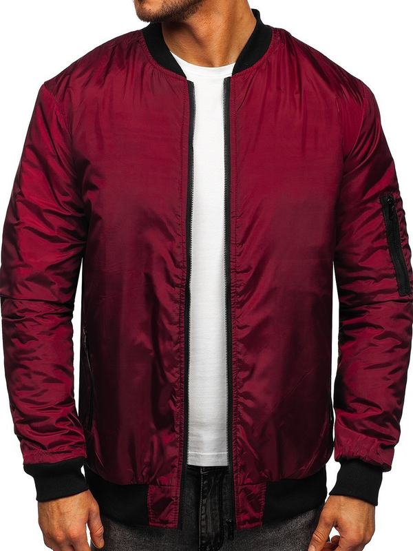 Blouson de transition bomber pour homme bordeaux Bolf AK95