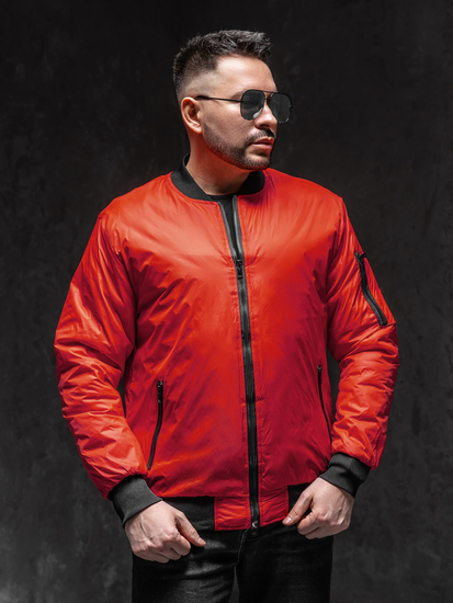 Homme Blouson bomber de transition Rouge Bolf AK95A1