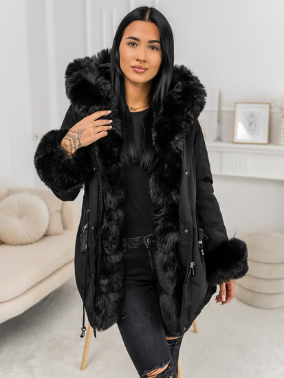 Parka d'hiver à capuche pour femme noire Bolf 16M9062
