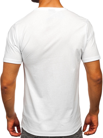 Homme T-shirt imprimé en coton Blanc Bolf 5065