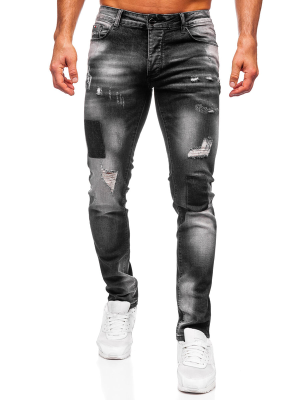 Homme Pantalon en jean slim fit Noir Bolf MP0113N