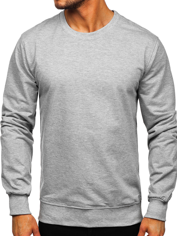Sweat-shirt gris sans capuche pour homme Bolf B10001