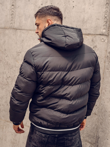 Blouson d'hiver matelassé réversible pour homme noir-d'or Bolf 7417A