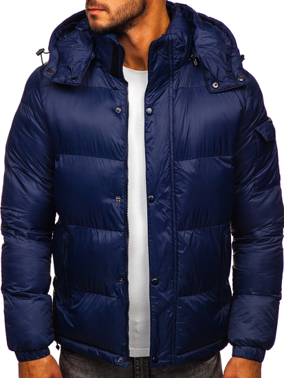 Blouson d'hiver matelassé pour homme bleu foncé Bolf 1161   